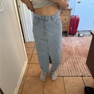 SHEIN Light Blue Denim Skirt